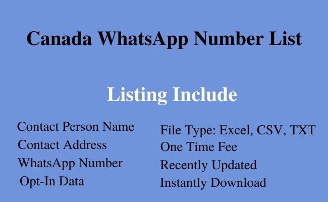 Canada whatsapp number list