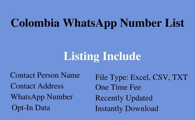 Colombia whatsapp number list