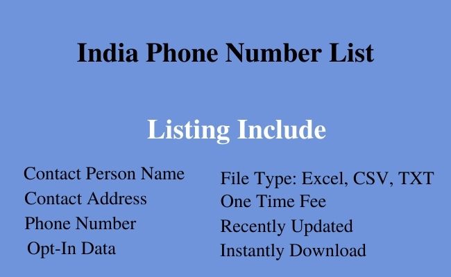 India phone number list