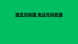 捷克共和国 电话号码数据